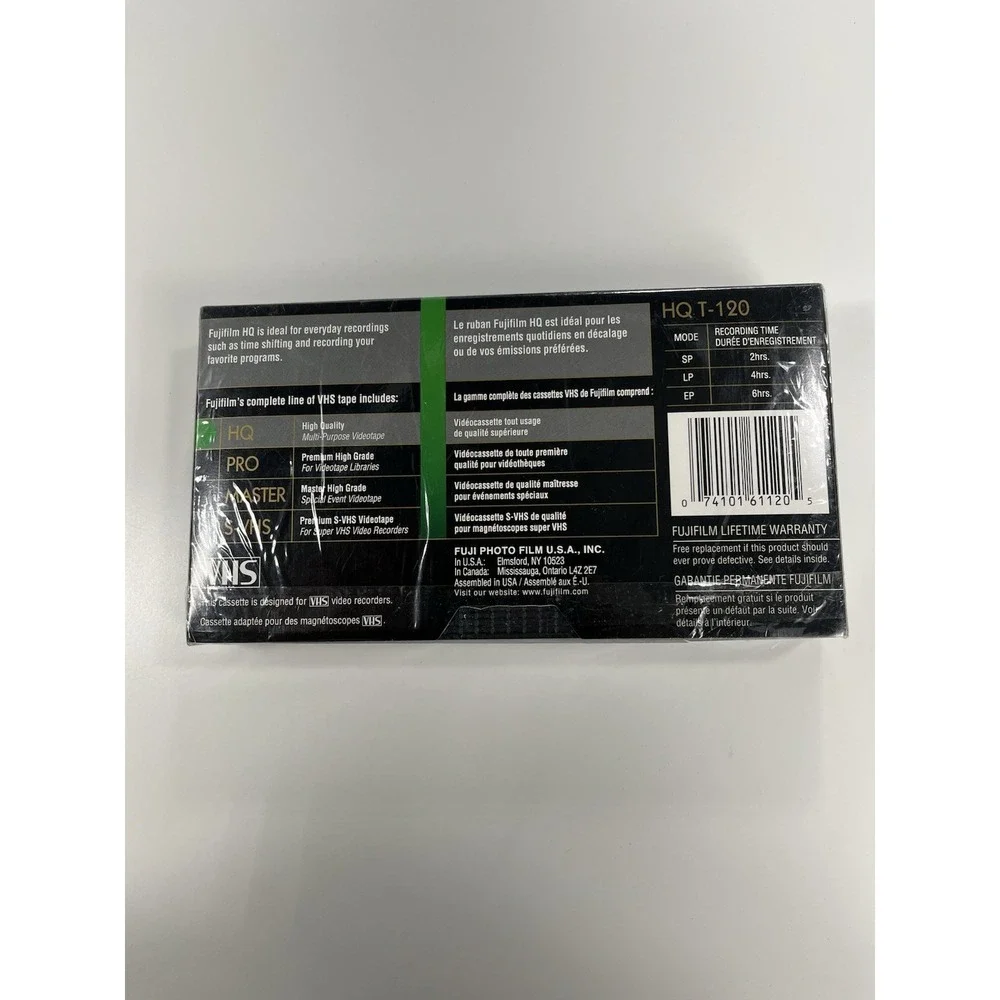 Fujifilm VHS Tape HQ120 Six Hour New & Seal Slightly Open